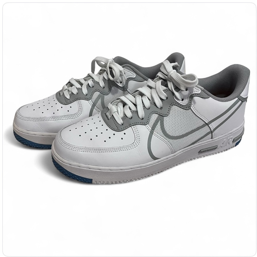 Nike Air Force 1 React White Gray Men’s Size 10.5 Sneakers CT1020-100